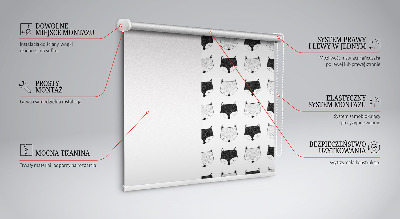 Modern roller blind Drawn fox heads