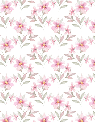 Fabric roller blind Pink flowers