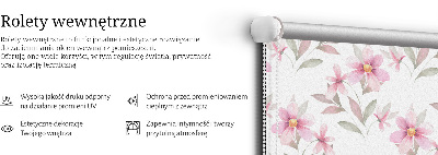 Fabric roller blind Pink flowers