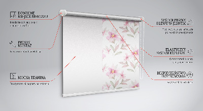 Fabric roller blind Pink flowers