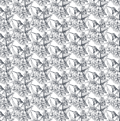 Modern roller blind Drawn flowers