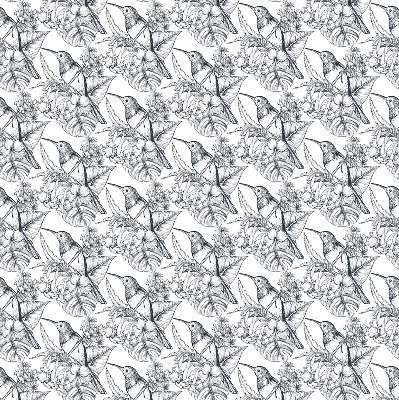 Modern roller blind Drawn flowers