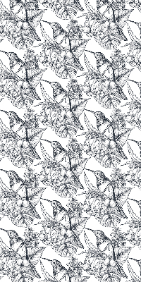 Modern roller blind Drawn flowers