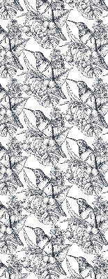 Modern roller blind Drawn flowers