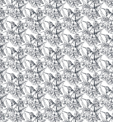 Modern roller blind Drawn flowers