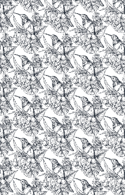 Modern roller blind Drawn flowers