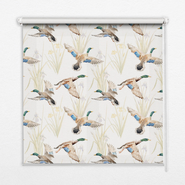 Fabric roller blind Flying ducks