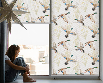 Fabric roller blind Flying ducks