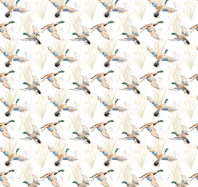 Fabric roller blind Flying ducks