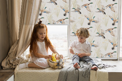 Fabric roller blind Flying ducks
