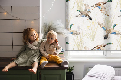 Fabric roller blind Flying ducks