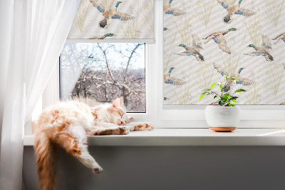 Fabric roller blind Flying ducks