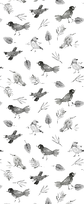Modern roller blind Drawn birds and leaves