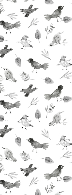 Modern roller blind Drawn birds and leaves