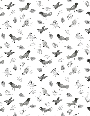 Modern roller blind Drawn birds and leaves