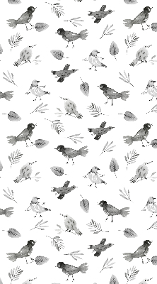 Modern roller blind Drawn birds and leaves