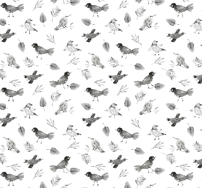 Modern roller blind Drawn birds and leaves