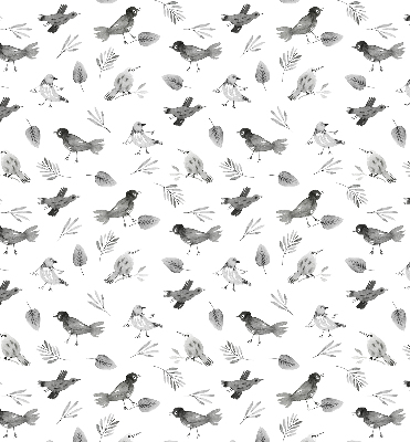 Modern roller blind Drawn birds and leaves