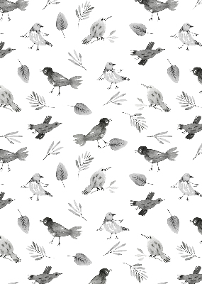 Modern roller blind Drawn birds and leaves