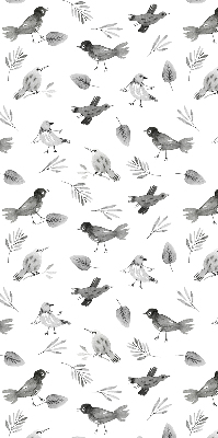 Modern roller blind Drawn birds and leaves