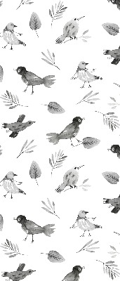 Modern roller blind Drawn birds and leaves