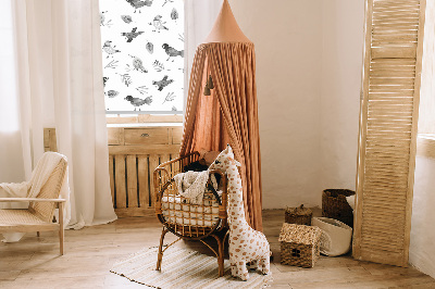Modern roller blind Drawn birds and leaves