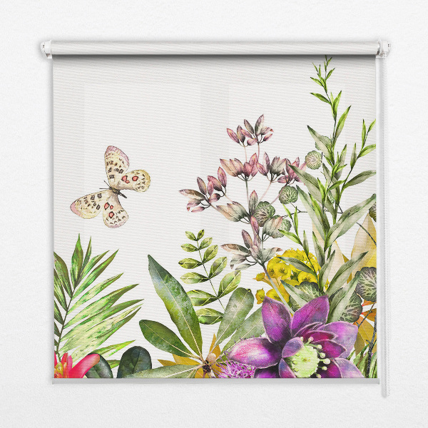 Roller blind for large window Flowers