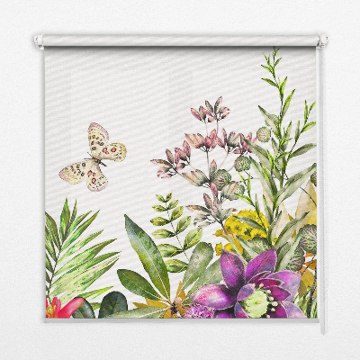 Roller blind for large window Flowers