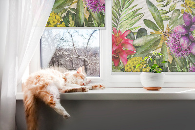Roller blind for large window Flowers
