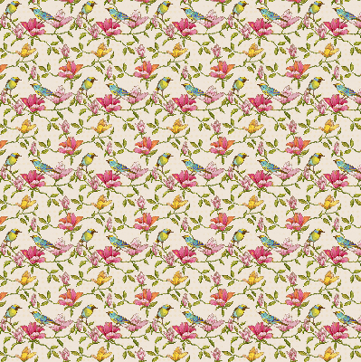 Modern roller blind Birds on flowers