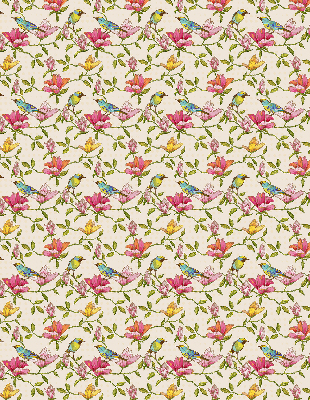 Modern roller blind Birds on flowers