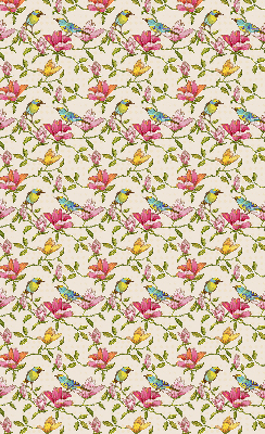 Modern roller blind Birds on flowers