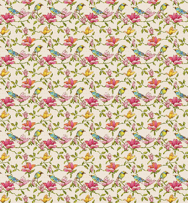 Modern roller blind Birds on flowers