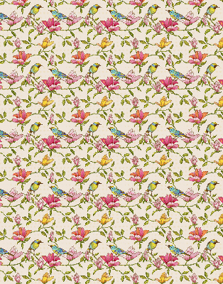 Modern roller blind Birds on flowers