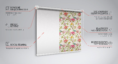 Modern roller blind Birds on flowers