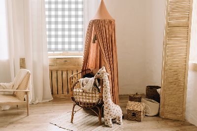 Roller blind for large window Gray checks