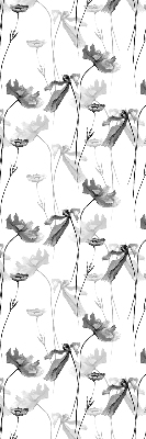 Fabric roller blind Drawn flowers