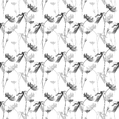 Fabric roller blind Drawn flowers