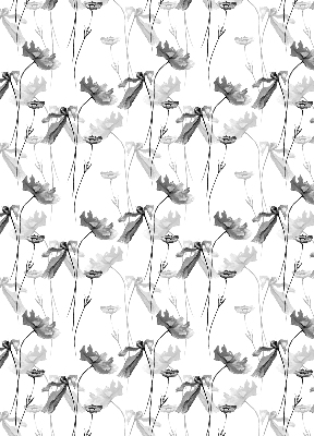 Fabric roller blind Drawn flowers