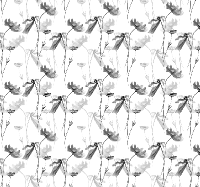 Fabric roller blind Drawn flowers