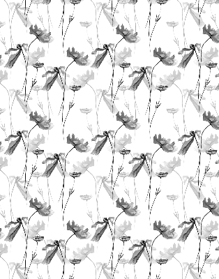 Fabric roller blind Drawn flowers