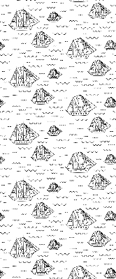 Roller blind for large window Drawn ships