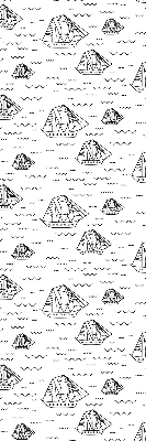 Roller blind for large window Drawn ships