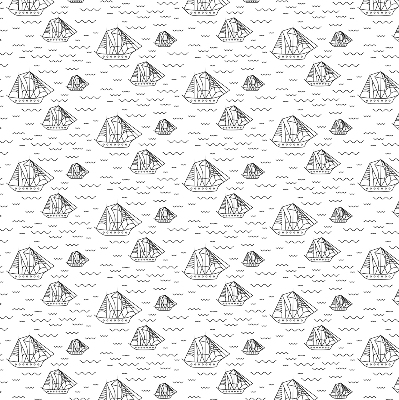 Roller blind for large window Drawn ships