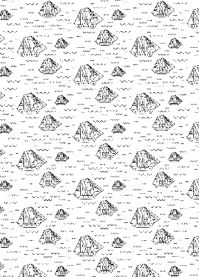 Roller blind for large window Drawn ships