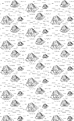 Roller blind for large window Drawn ships