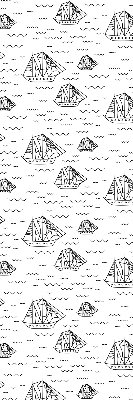 Roller blind for large window Drawn ships