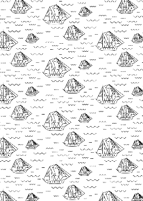 Roller blind for large window Drawn ships