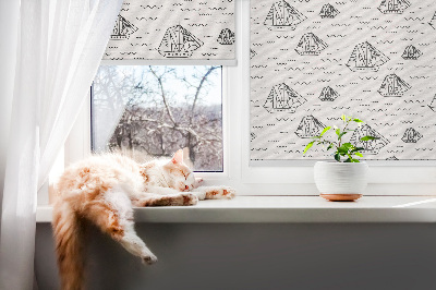 Roller blind for large window Drawn ships