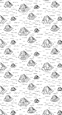 Roller blind for large window Drawn ships